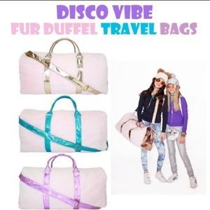 Pink Fur & Iridescent Duffle.